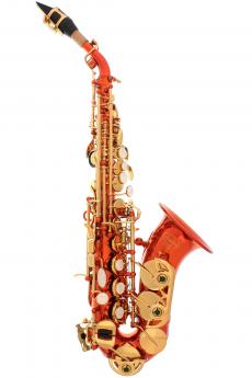 Lazarro Black Nickel-Silver Keys Bb B-Flat Curved Soprano Saxophone Sax Lazarro+11 Reeds,Care Kit~24 COLORS Available-330-BN 