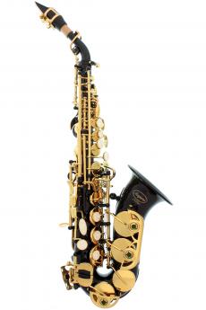 Lazarro Black-Silver Keys Bb B-Flat Straight Soprano Saxophone Sax Lazarro+11 Reeds,Care Kit~24 COLORS Available-310-BK 